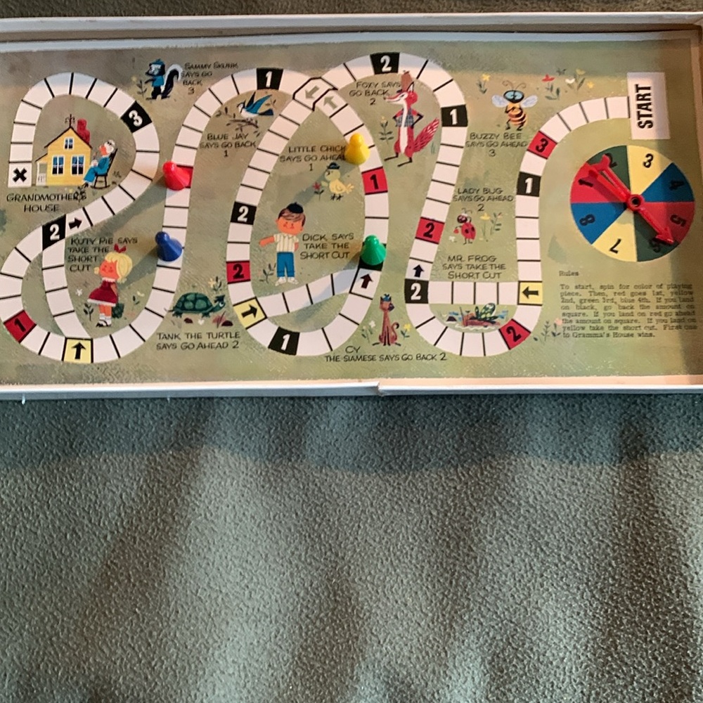 Vintage Cadaco “To Grandmothers House We Go” board game.  All pieces there. - Picture 5 of 7